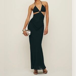 Reformation- Romona Dress Black Backless Maxi Dress - Size 2